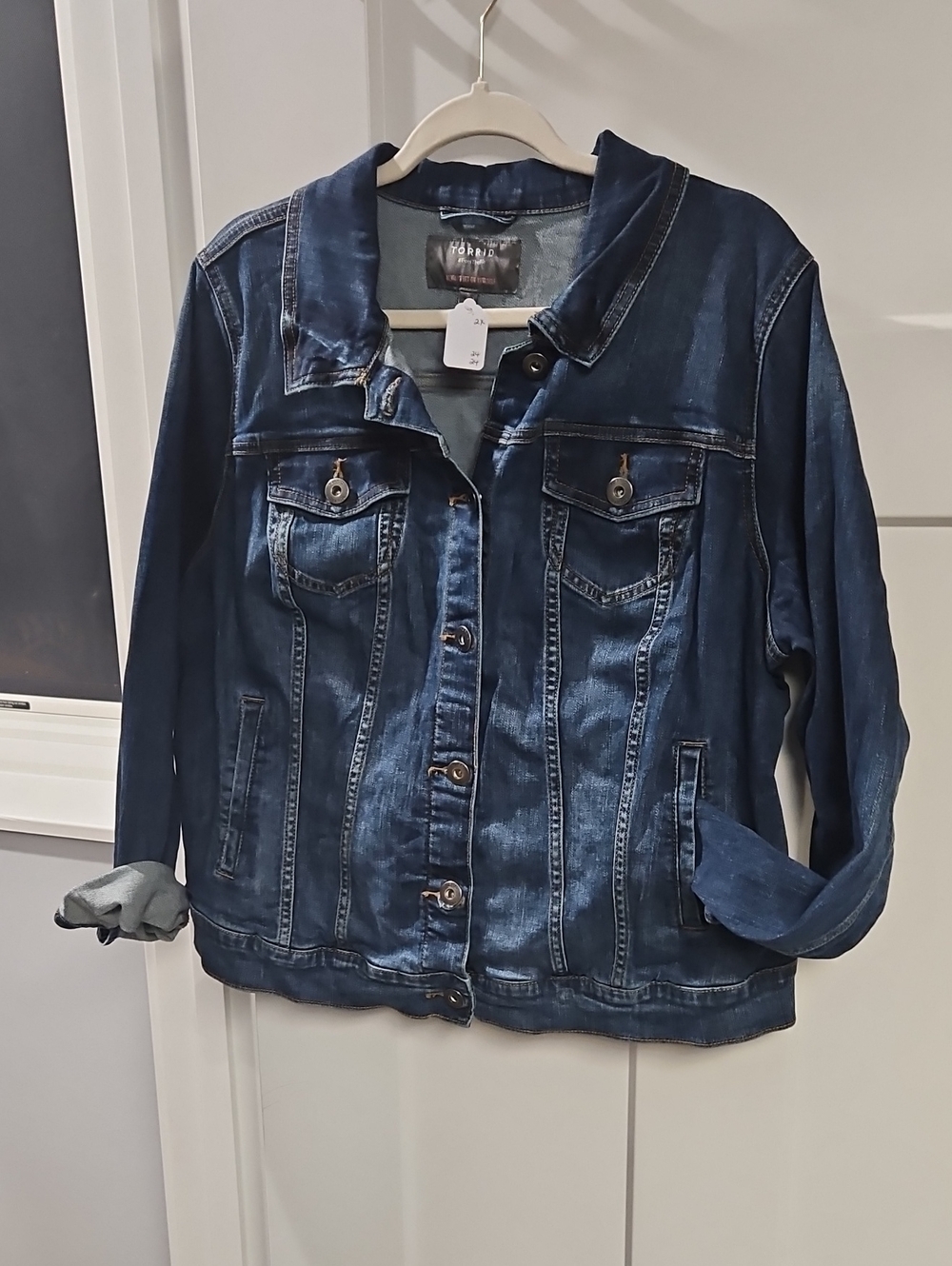 torrid Dark Blue Denim Jean Jacket with Button Front